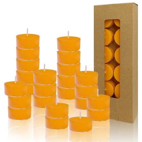 Beeswax Tealight Candles Handmade Candlesticks,24pcs Round Tea Light Candles Natural Bees Wax Tealight Candle Smokeless Candle Stciks for Spa Home Dec