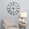 Solange Round Metal Wall Clock - 30" Gray