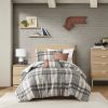 4 Piece Plaid Comforter Set