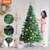 VEVOR Christmas Tree, 6.5ft Prelit Artificial Xmas Tree, Full Holiday Decor Tree with 450 Multi-Color LED Lights, 1227 Branch Tips, Metal Base for Hom