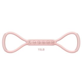 Eight-character Chest Expander Open Back Fitness Women's Stretch Strap Elastic Band (Color: Pink)