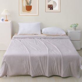 Machine Washable Cool Feeling Ice Silk Thin Quilt (Option: High Grade Gray-200x230cm)