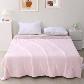 Machine Washable Cool Feeling Ice Silk Thin Quilt (Option: Daiyu Pink High Grade Gray-200x230cm)