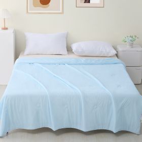 Machine Washable Cool Feeling Ice Silk Thin Quilt (Option: Moonlight Blue-150x200cm)