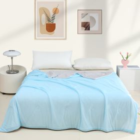 Machine Washable Cool Feeling Ice Silk Thin Quilt (Option: Moonlight Blue High Grade Gray-200x230cm)