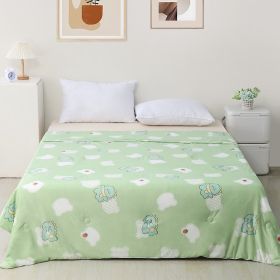 Machine Washable Cool Feeling Ice Silk Thin Quilt (Option: Strawberry Dinosaur-150x200cm)