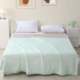 Machine Washable Cool Feeling Ice Silk Thin Quilt (Option: Elegant Green High Grade Gray-200x230cm)