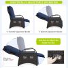 Outdoor Adjustable Wicker Recliner with Flip Table