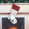 Christmas Stockings 19" Xmas Plaid Gnome Santa Stocking for Home Party Decoration